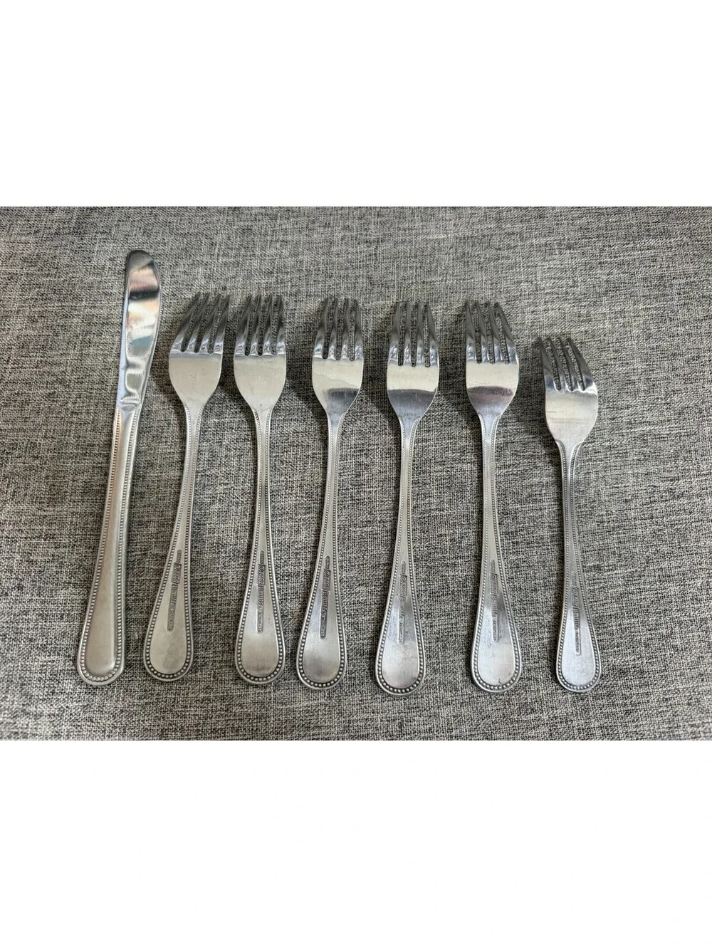 EKCO Eterna Bastille Stainless Flatware Lot 9pc Dinner Forks Salad Forks Knife